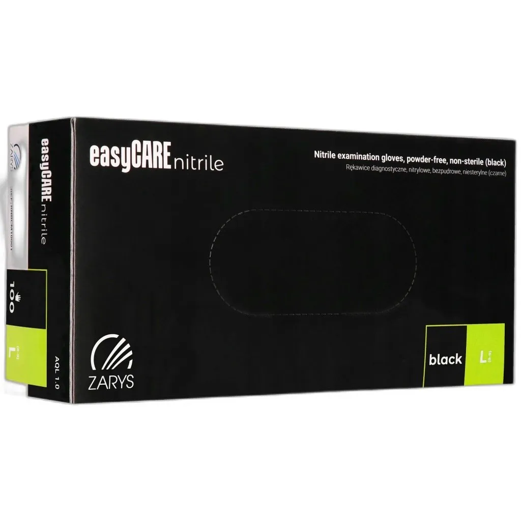 rękawiczki nitrylowe czarne bezpudrowe rozmiar L 100 sztuk